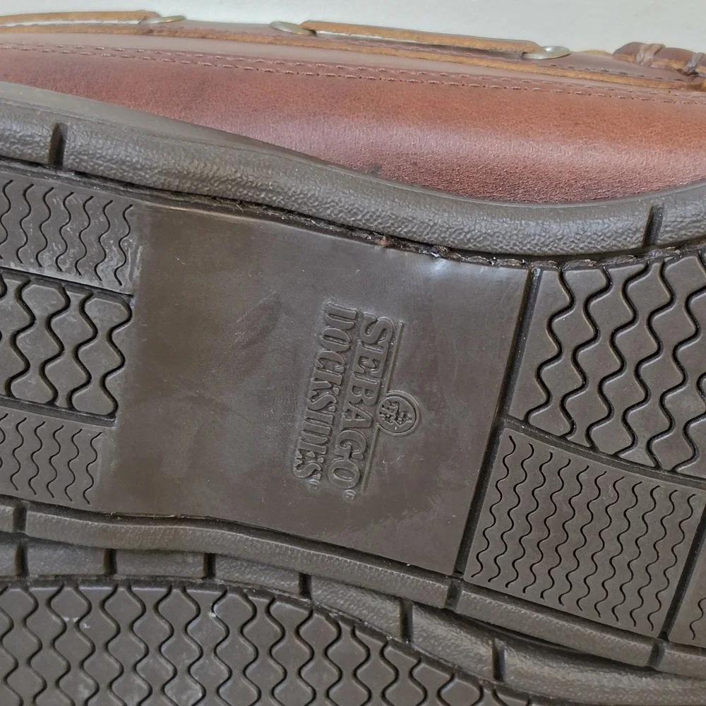 Sebago Sloop FGL Waxed Men's Moccasin Boat Shoe 70002B0/925 Brown Gum NEW Sz 12